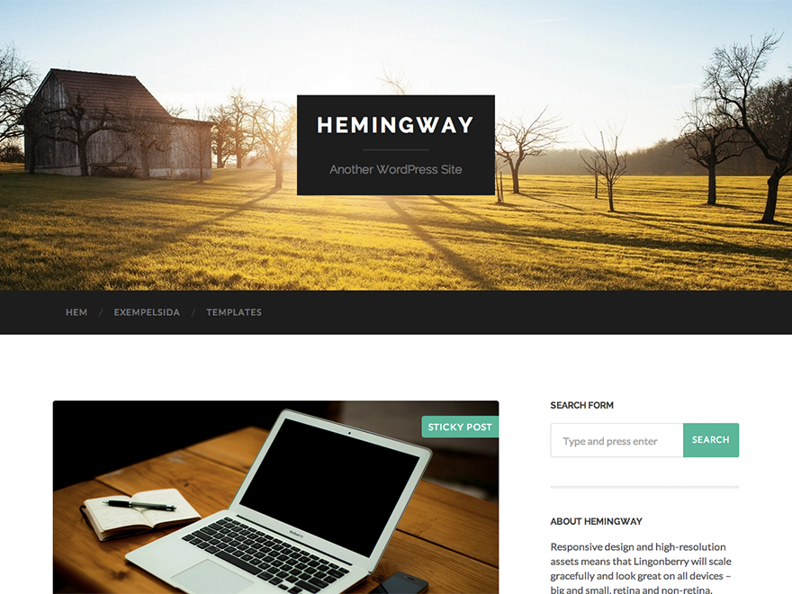 Hemingway WordPress theme, websites list used Hemingway theme Hemingway theme websites examples
