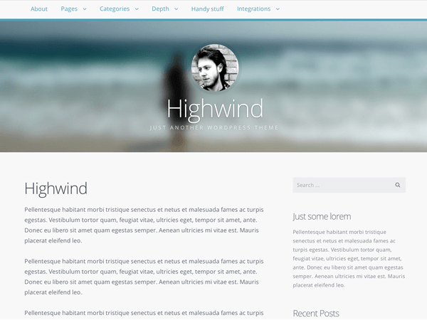 Highwind website example screenshot