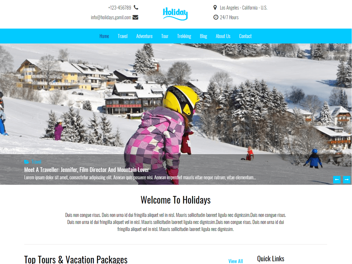 holidays theme websites examples