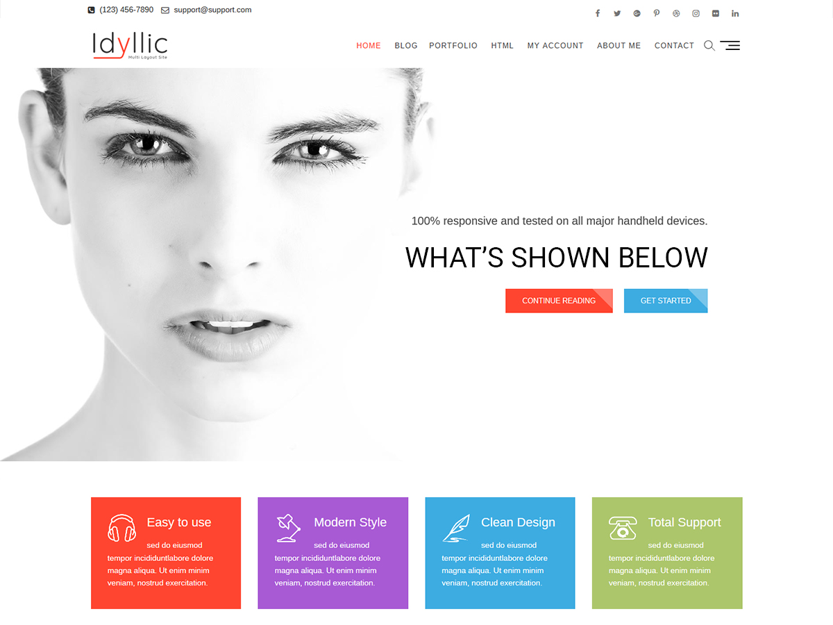 idyllic theme websites examples