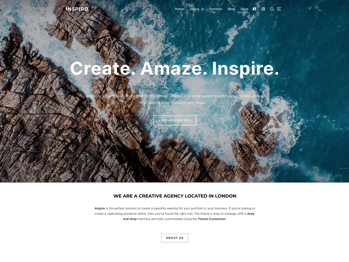 Inspiro website example screenshot