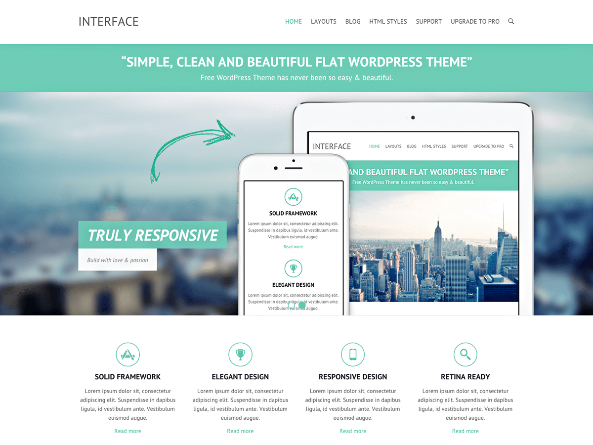 Interface website example screenshot