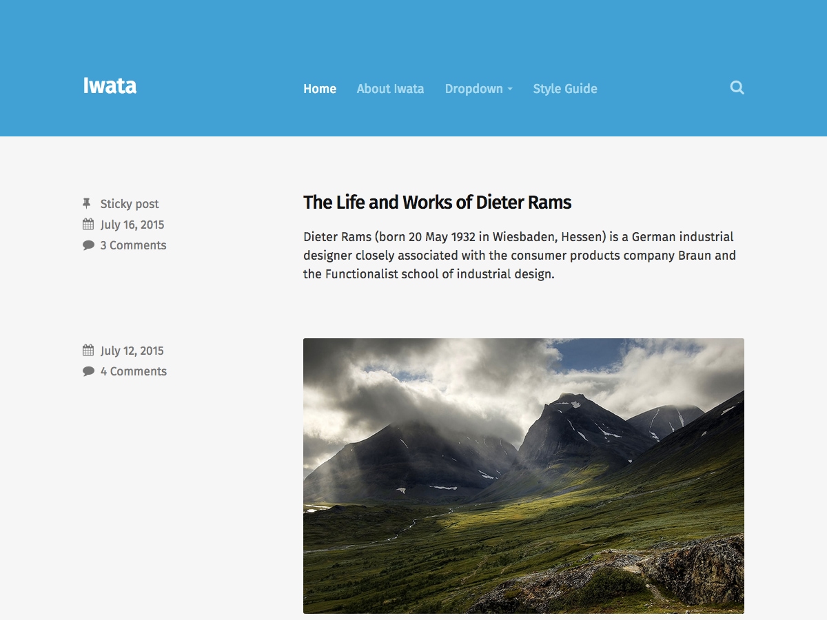 Iwata theme websites examples
