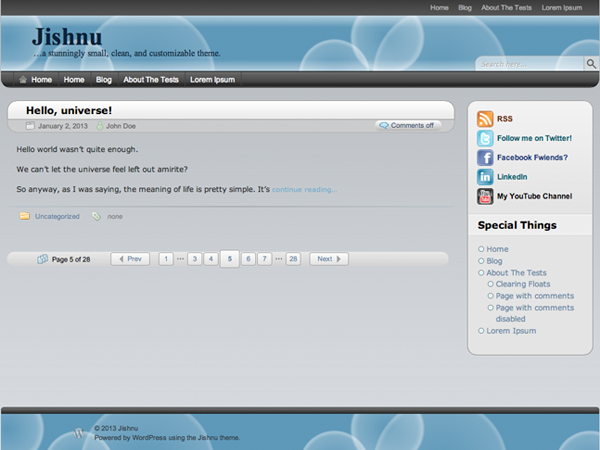 Jishnu theme websites examples