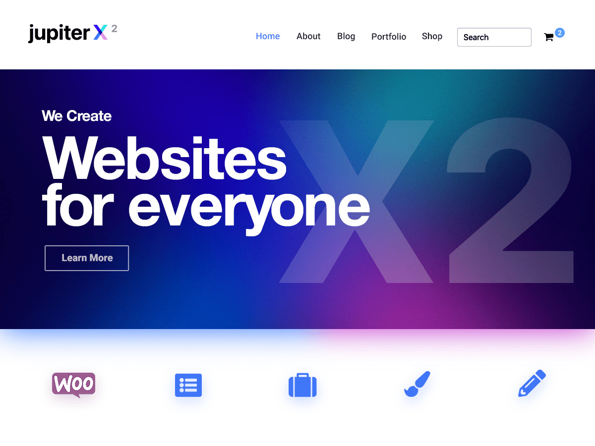 jupiterx-lite theme websites examples