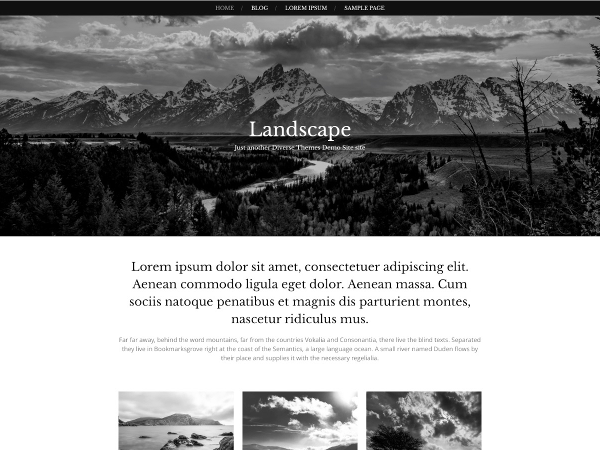 Landscape website example screenshot