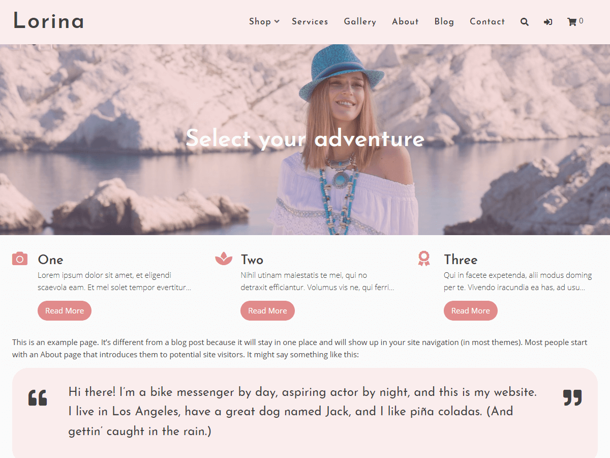 lorina theme websites examples