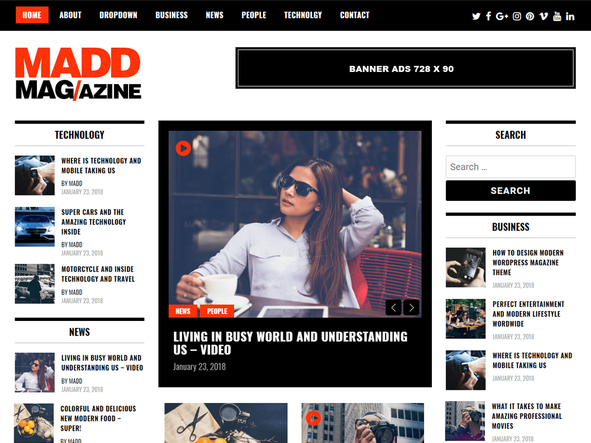 Madd Magazine website example screenshot