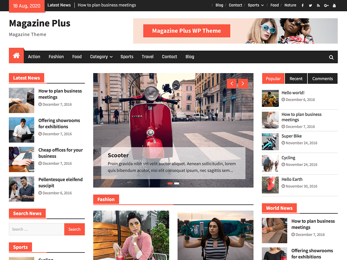 Magazine Plus website example screenshot