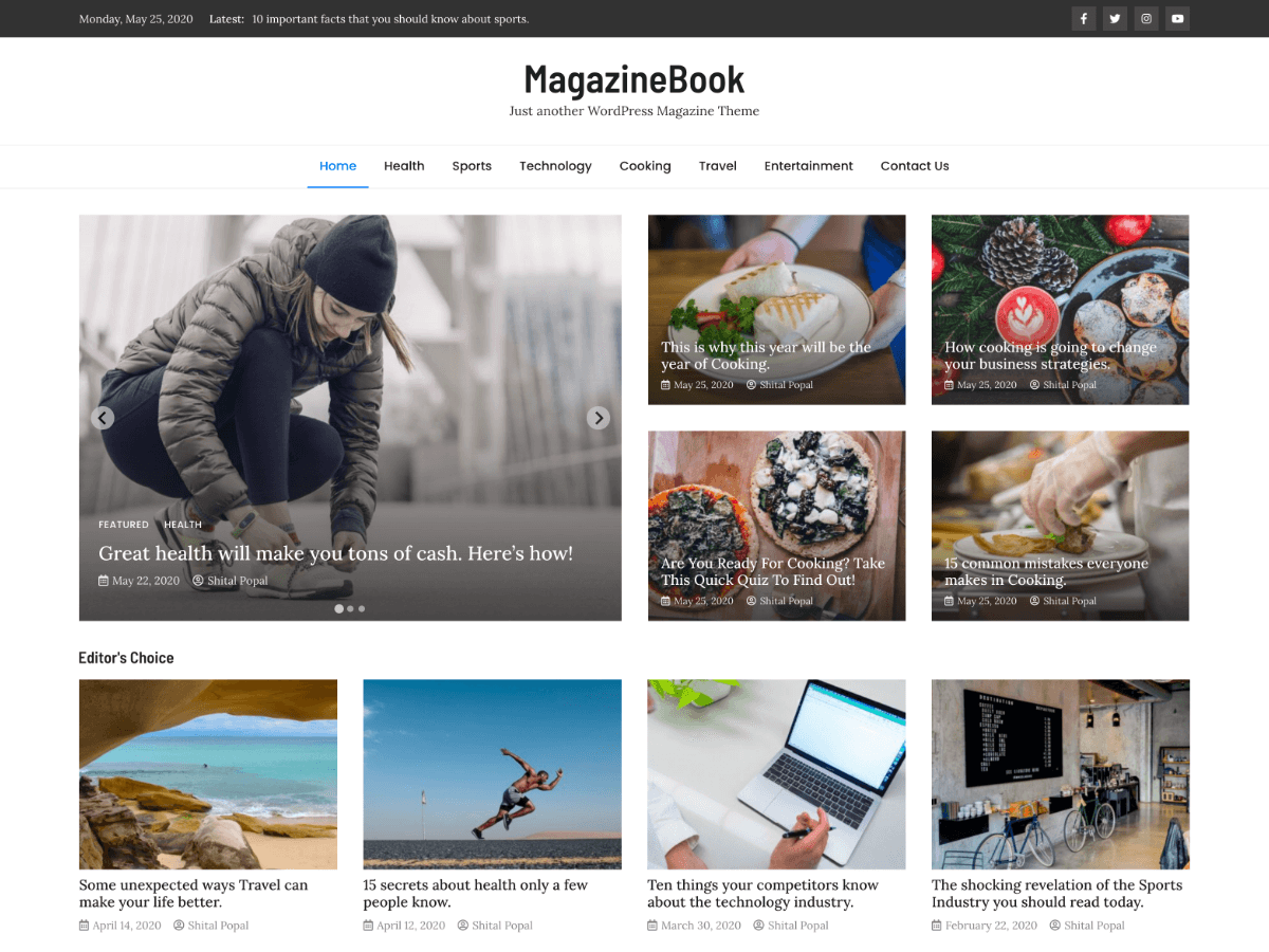 MagazineBook website example screenshot