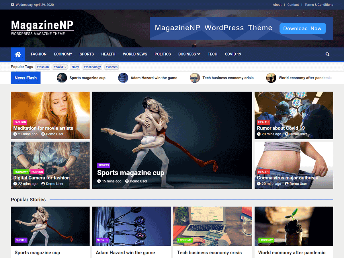 MagazineNP website example screenshot