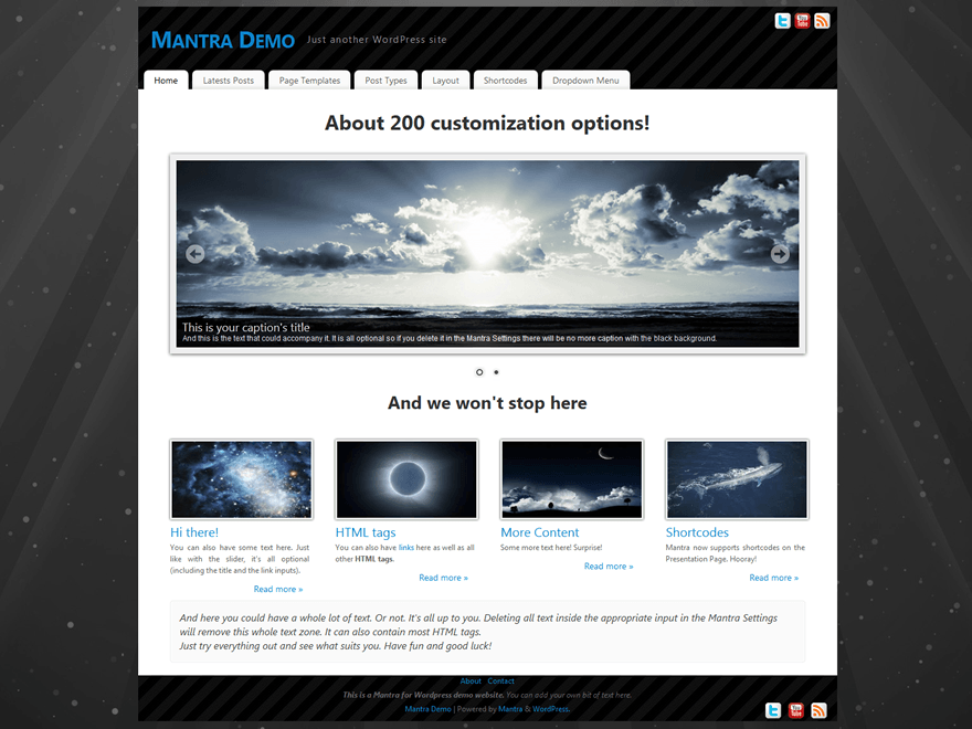 Mantra WordPress theme, websites list used Mantra theme Mantra theme websites examples