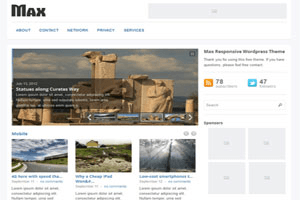 Max Magazine website example screenshot