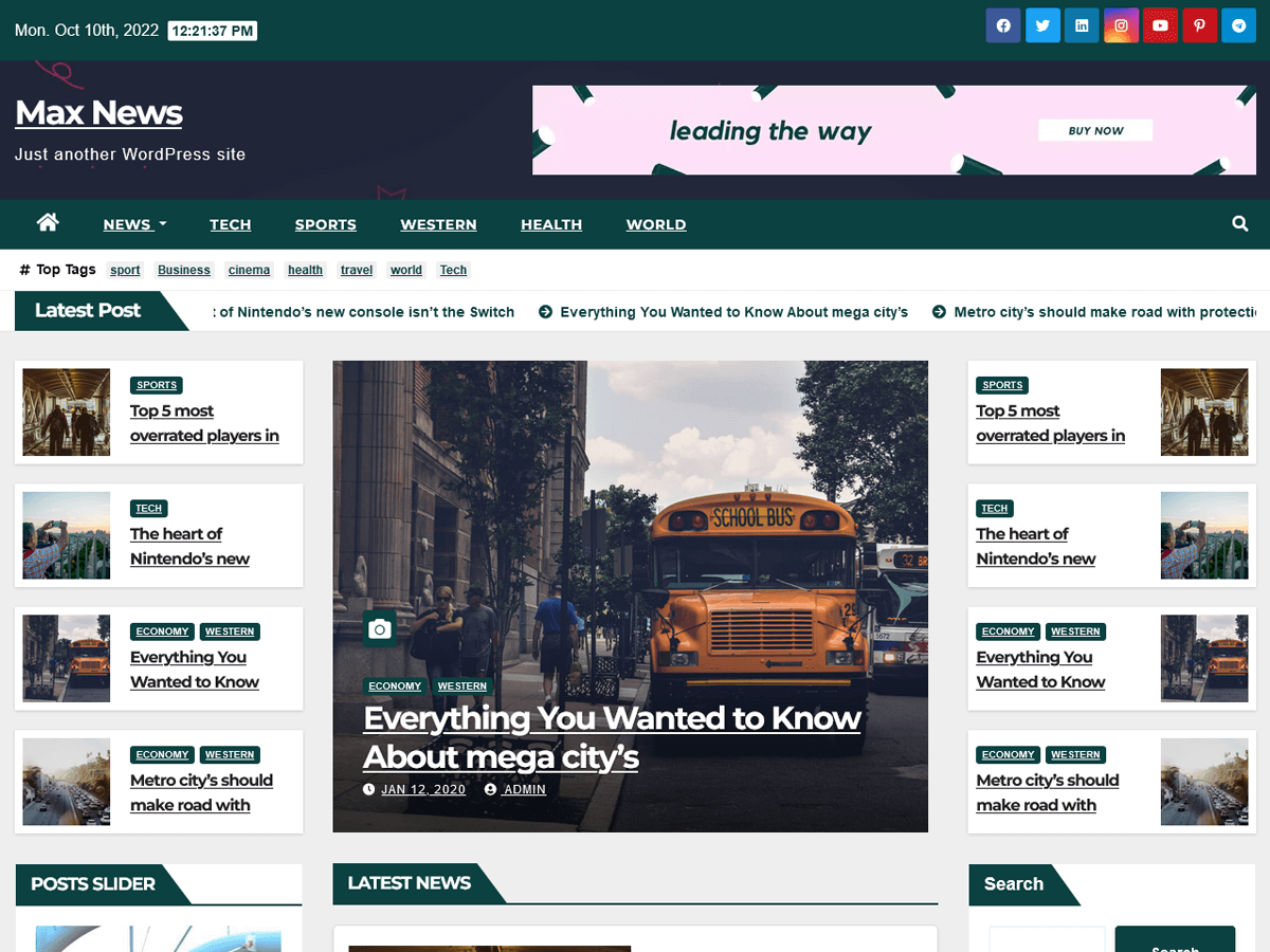 max-news theme websites examples