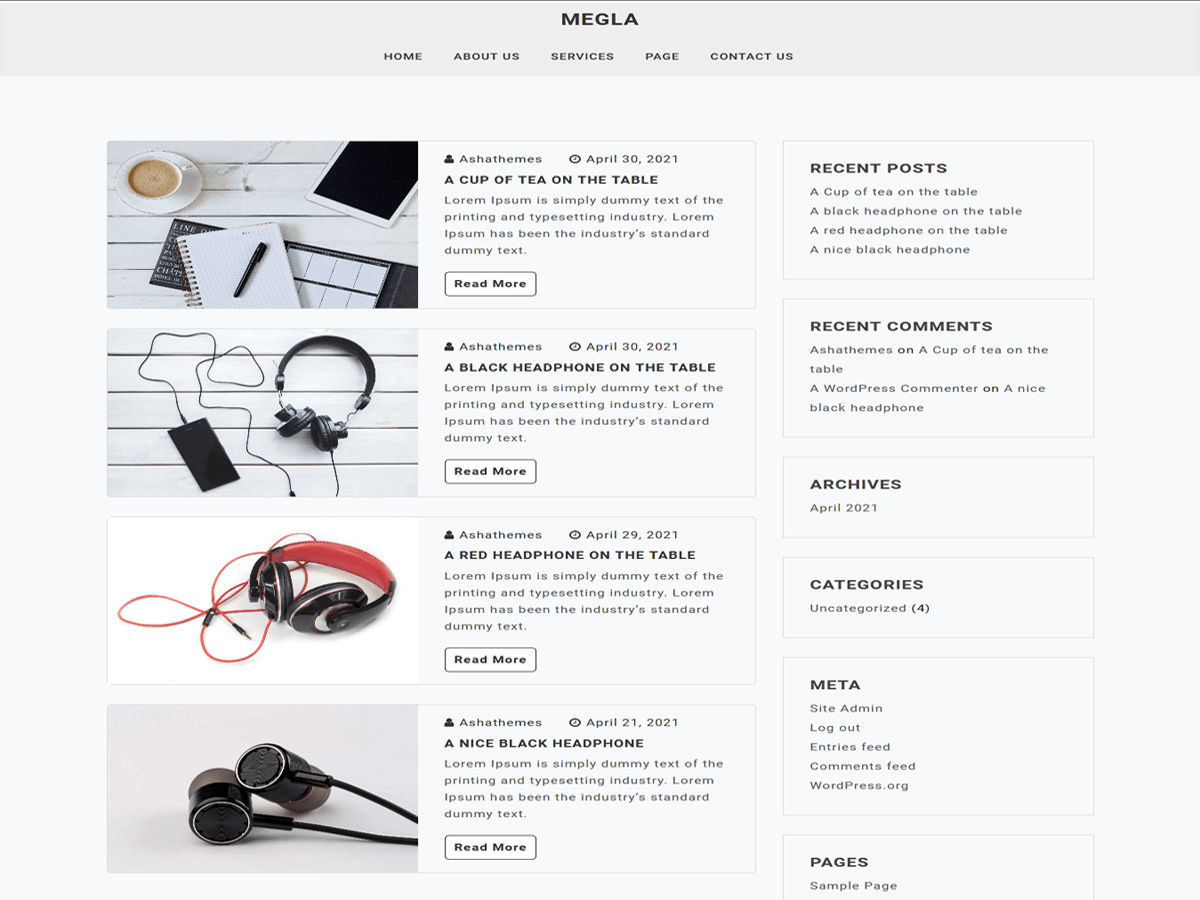 megla theme websites examples