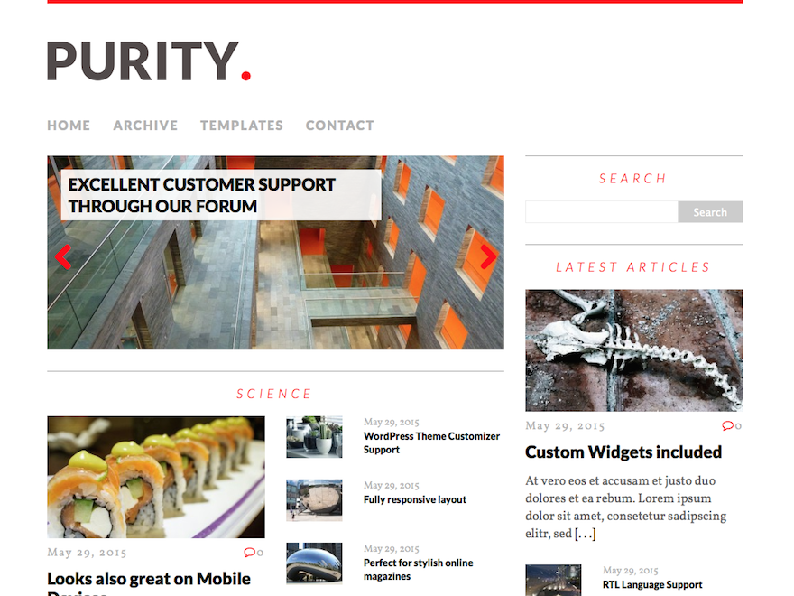 MH Purity lite website example screenshot