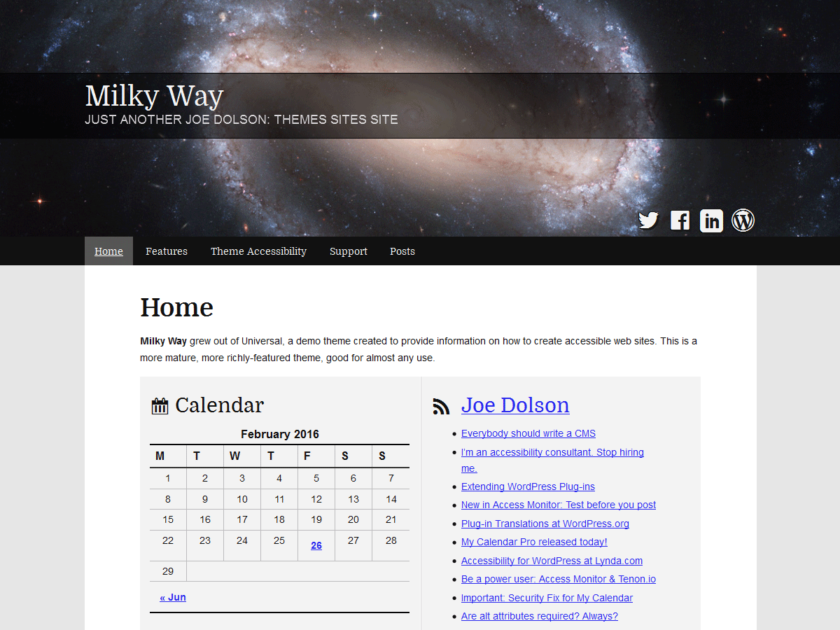 milky-way theme websites examples