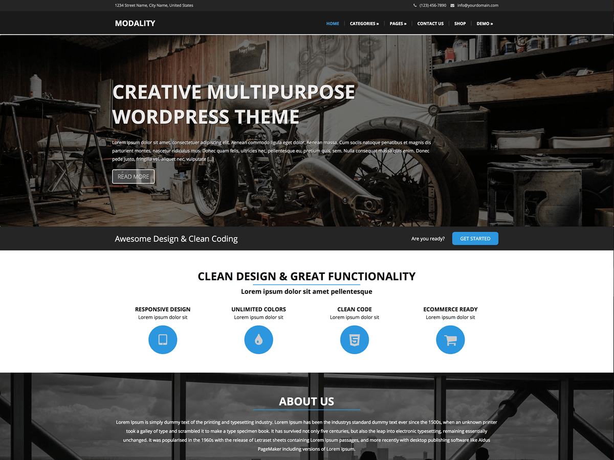 Modality website example screenshot