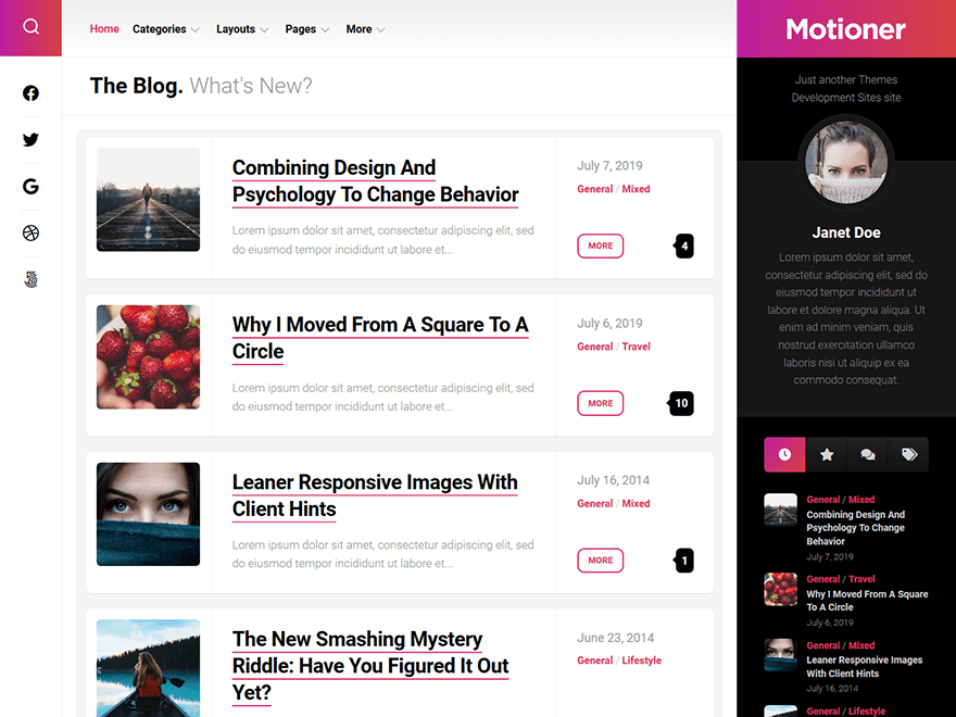 motioner theme websites examples
