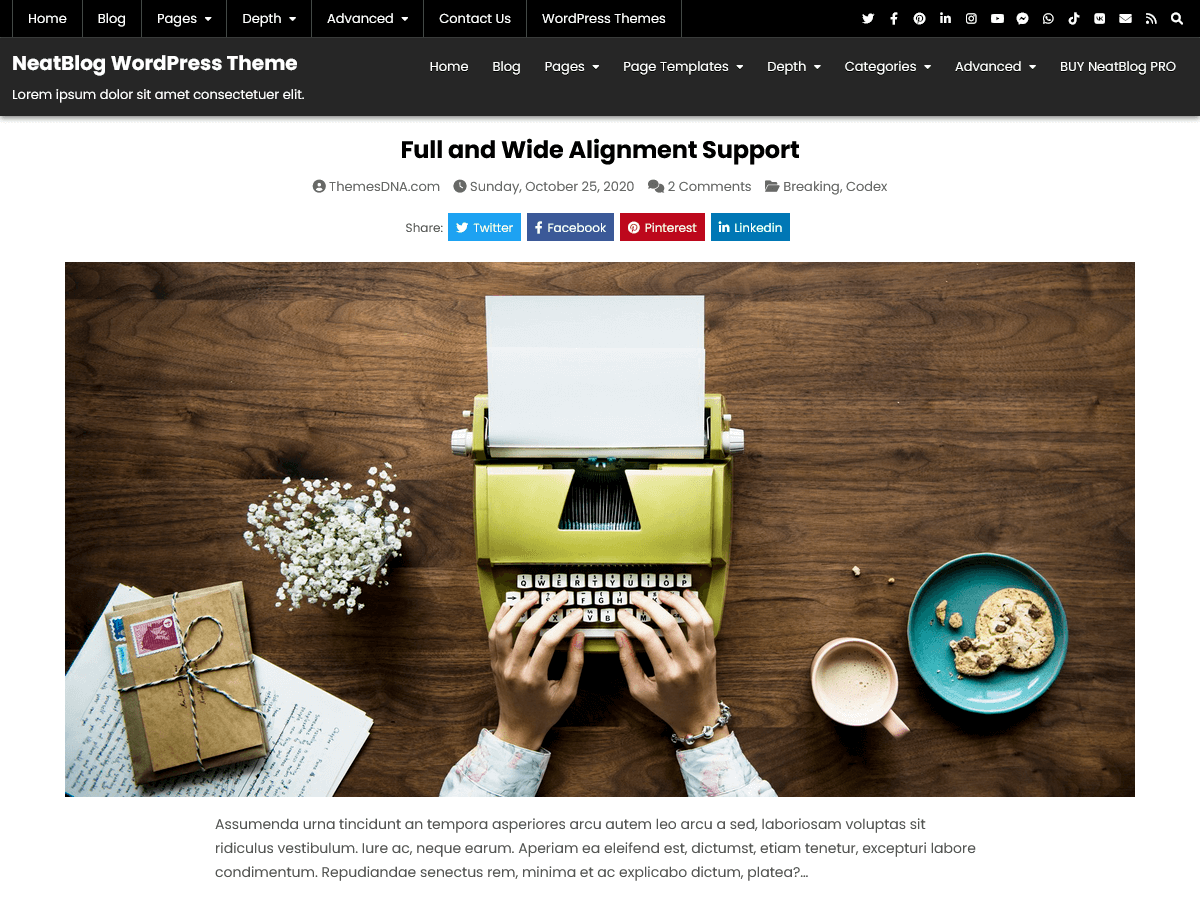 neatblog theme websites examples