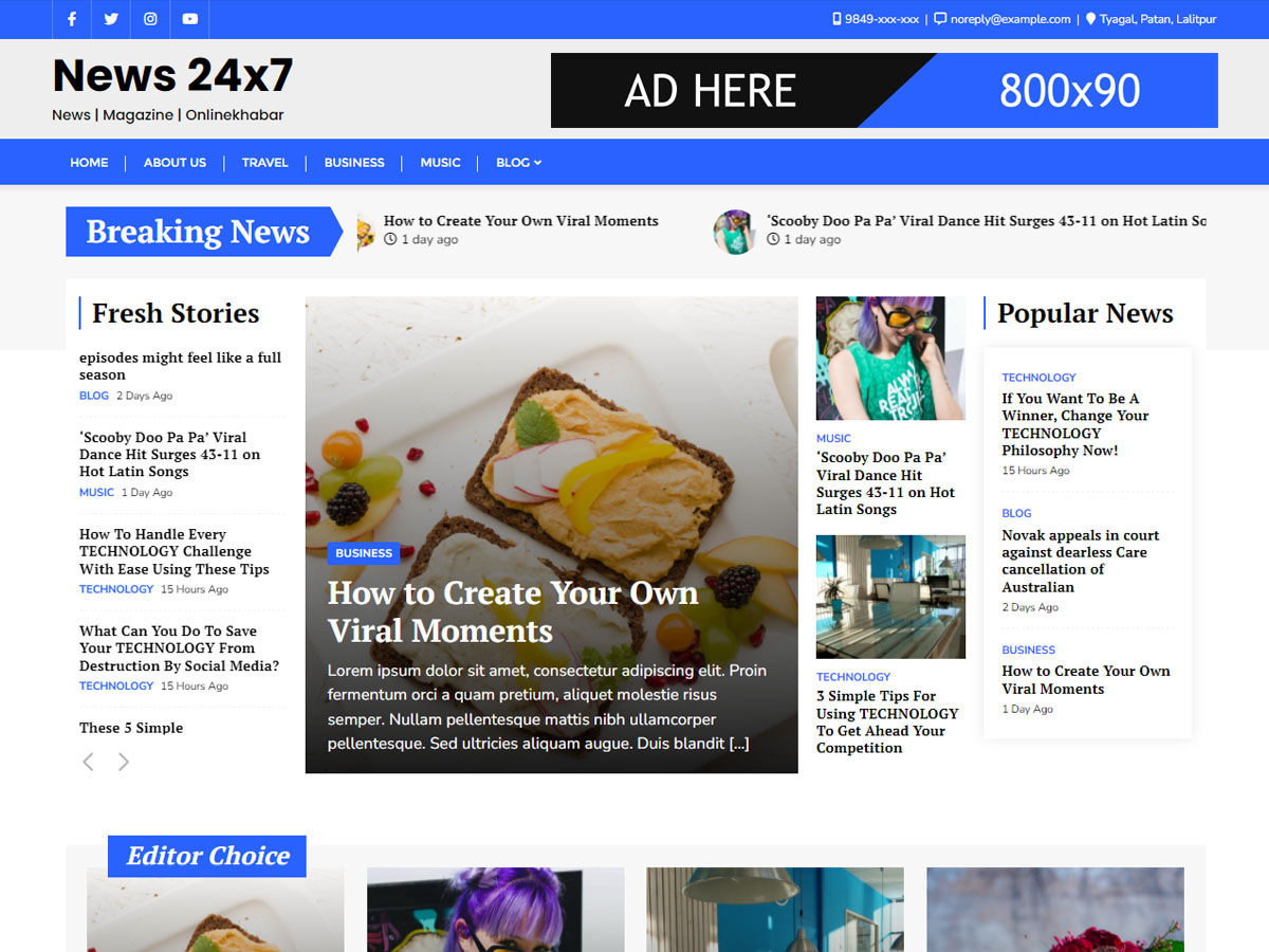 news-24x7 theme websites examples