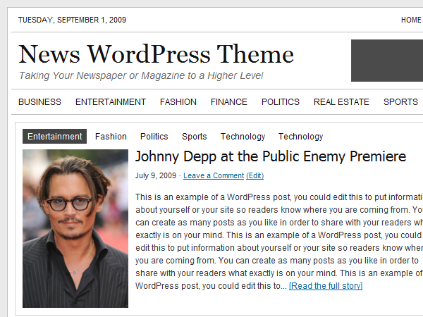 news_10 theme websites examples