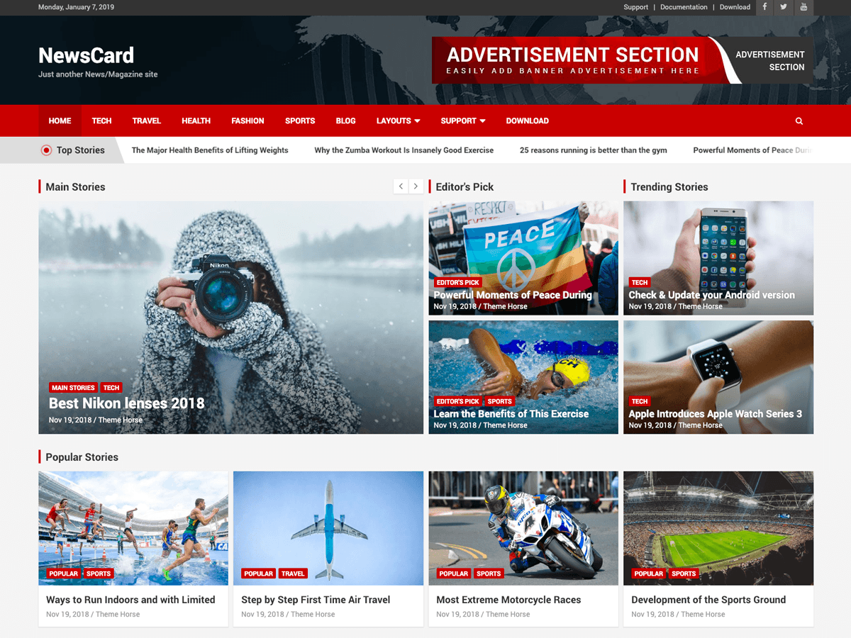 NewsCard website example screenshot