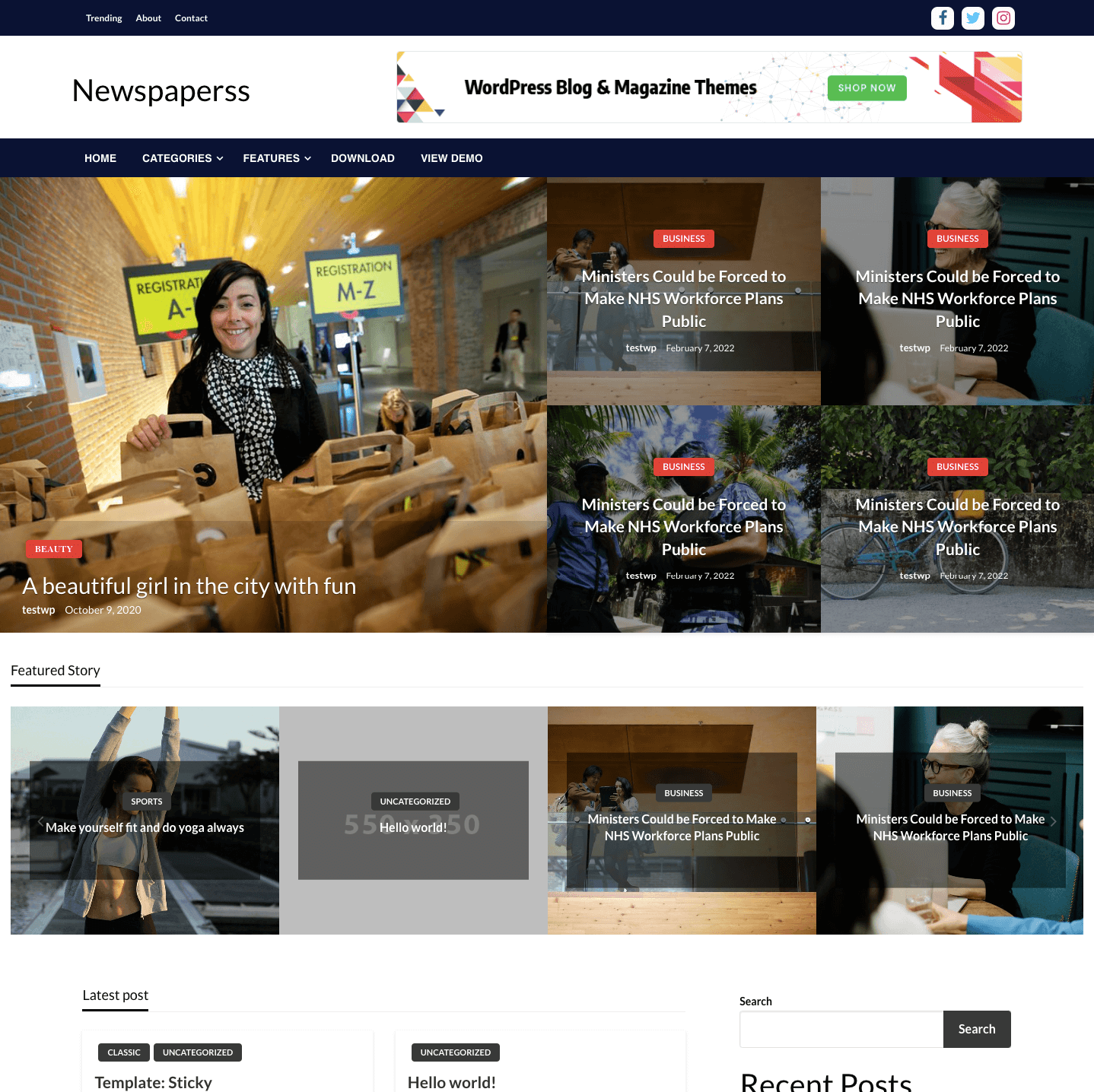 newspaper-up theme websites examples