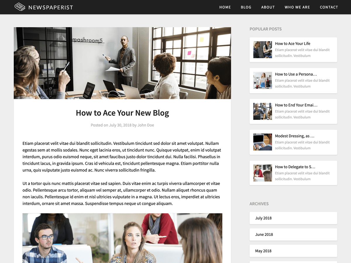 Newspaperist theme websites examples
