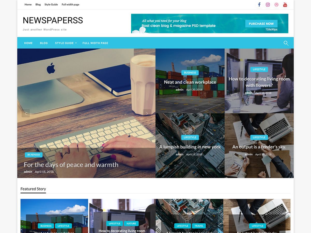 Newspaperss website example screenshot