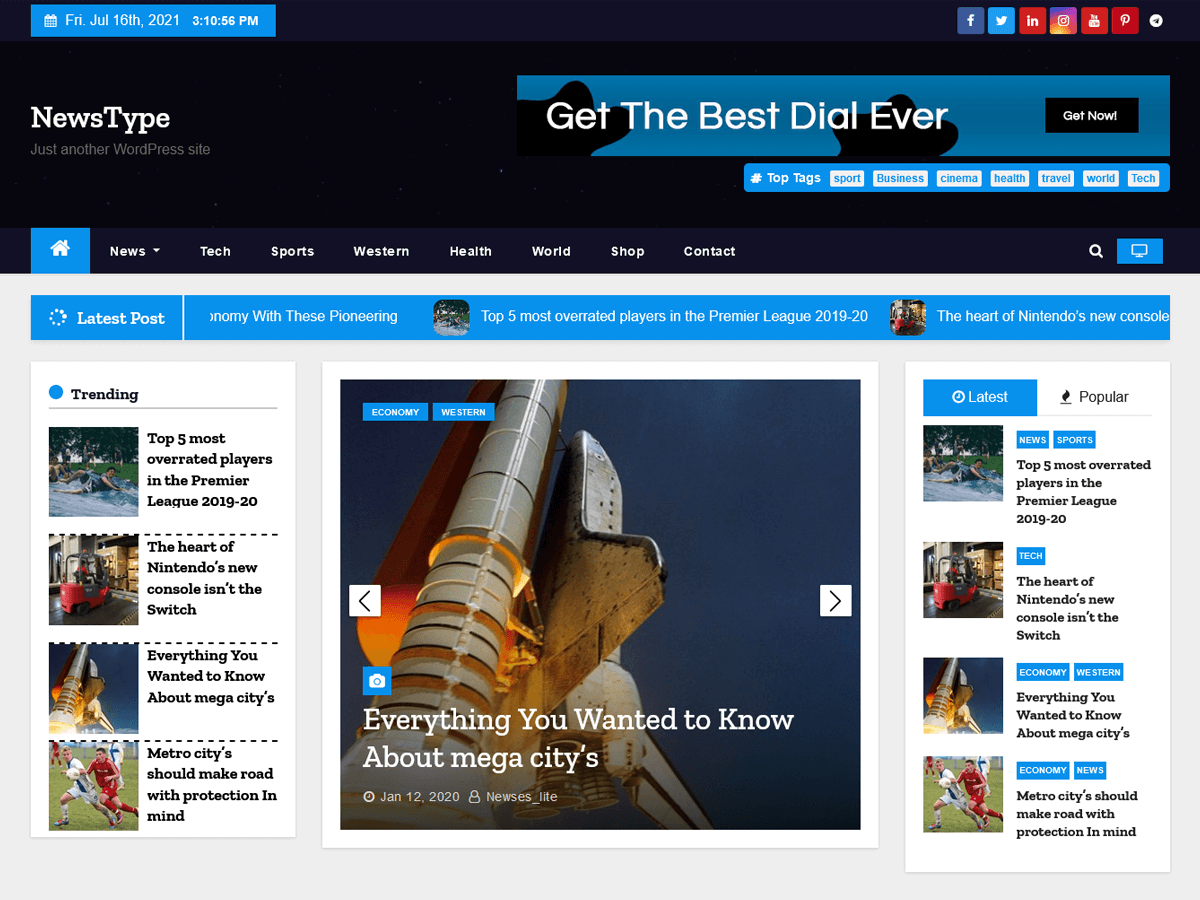 newstype theme websites examples