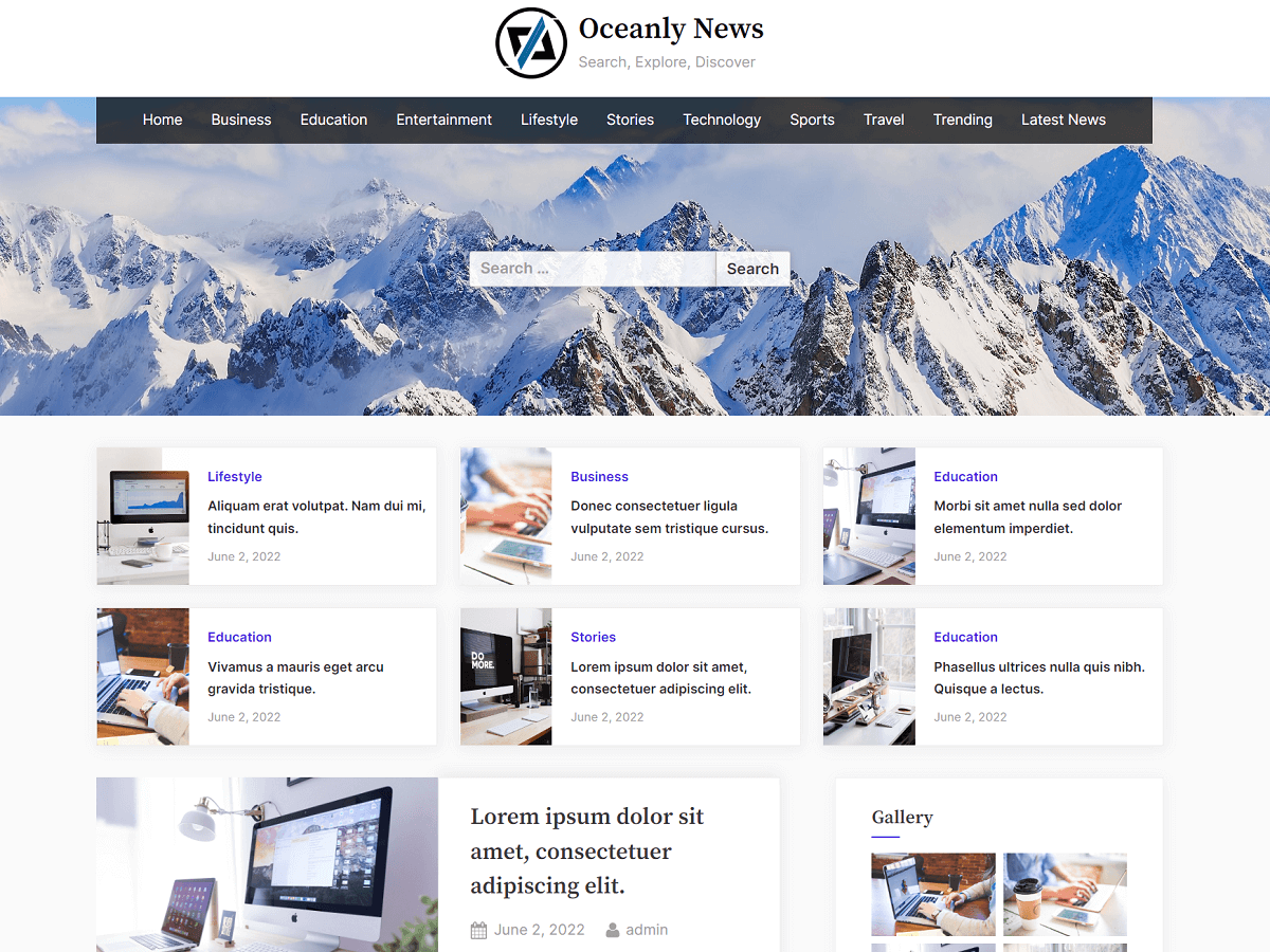 oceanly-news theme websites examples