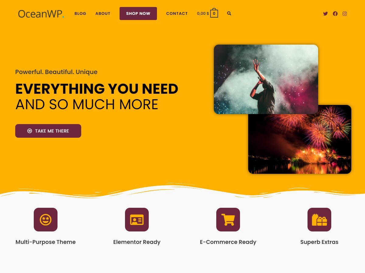 OceanWP theme websites examples