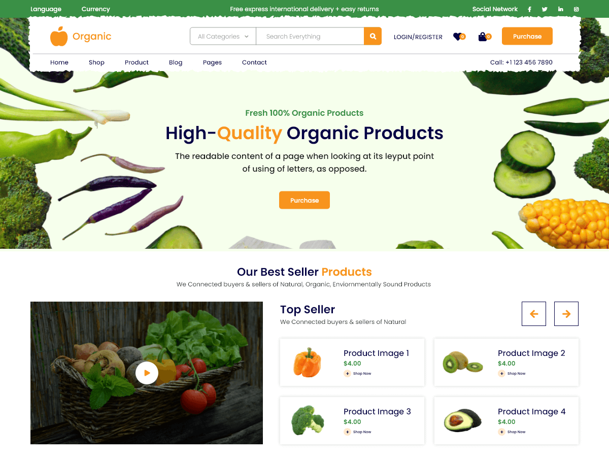 organic-market theme websites examples