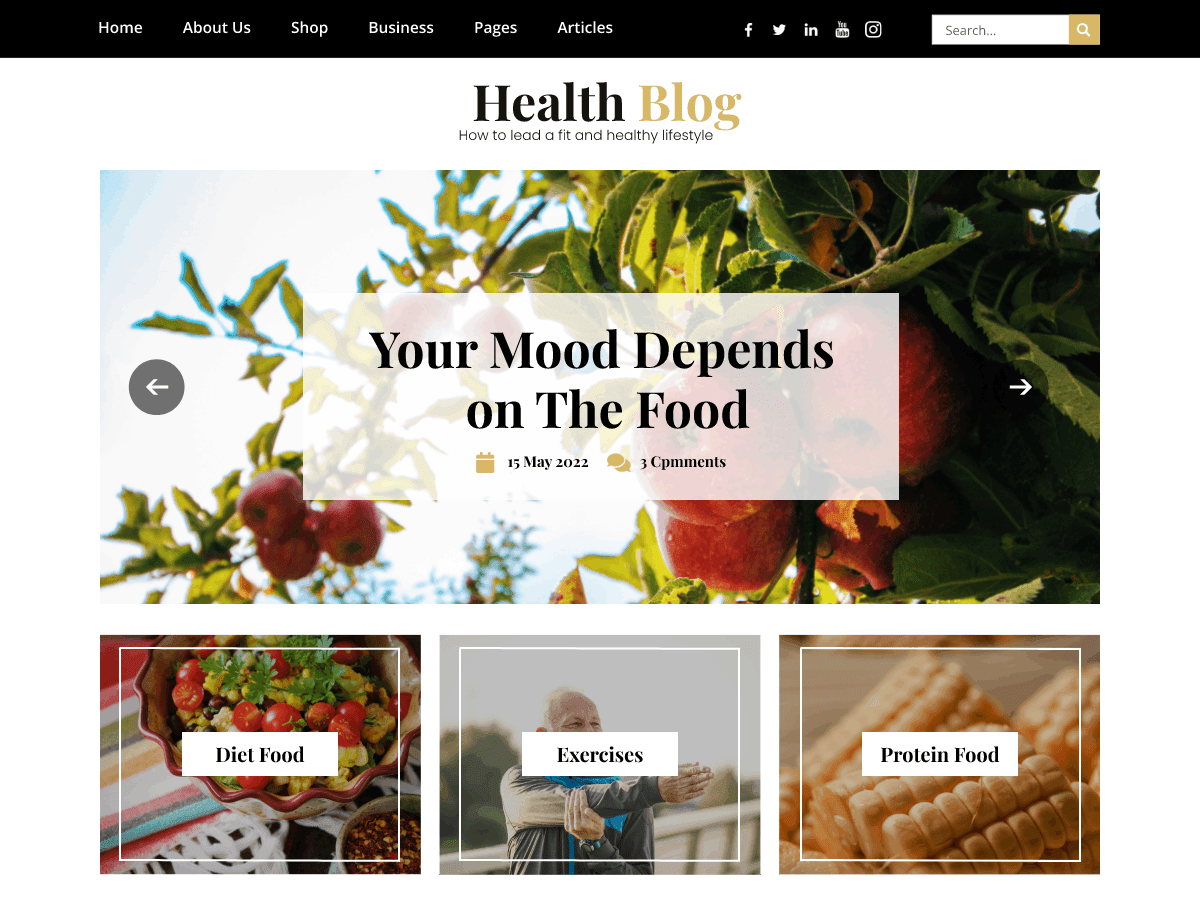 ovation-health-blog theme websites examples