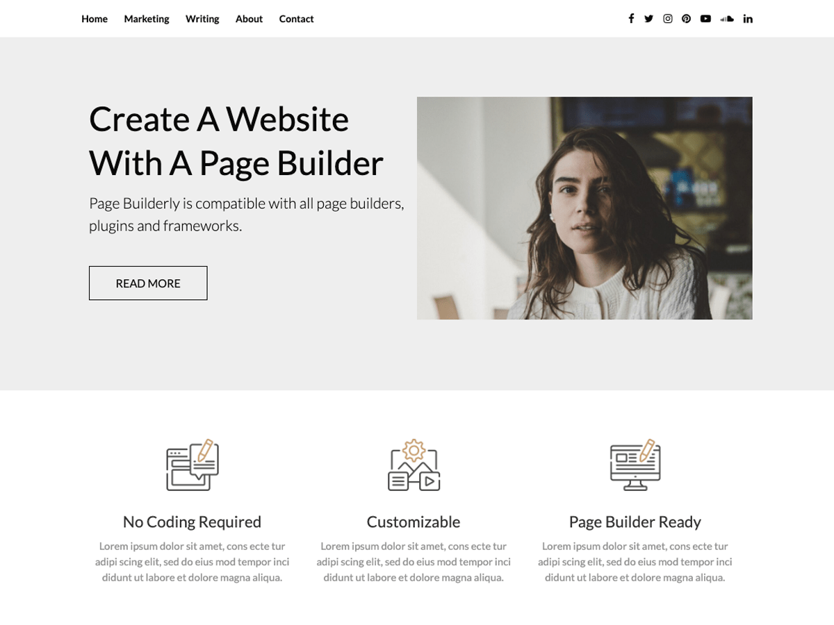pagebuilderly theme websites examples
