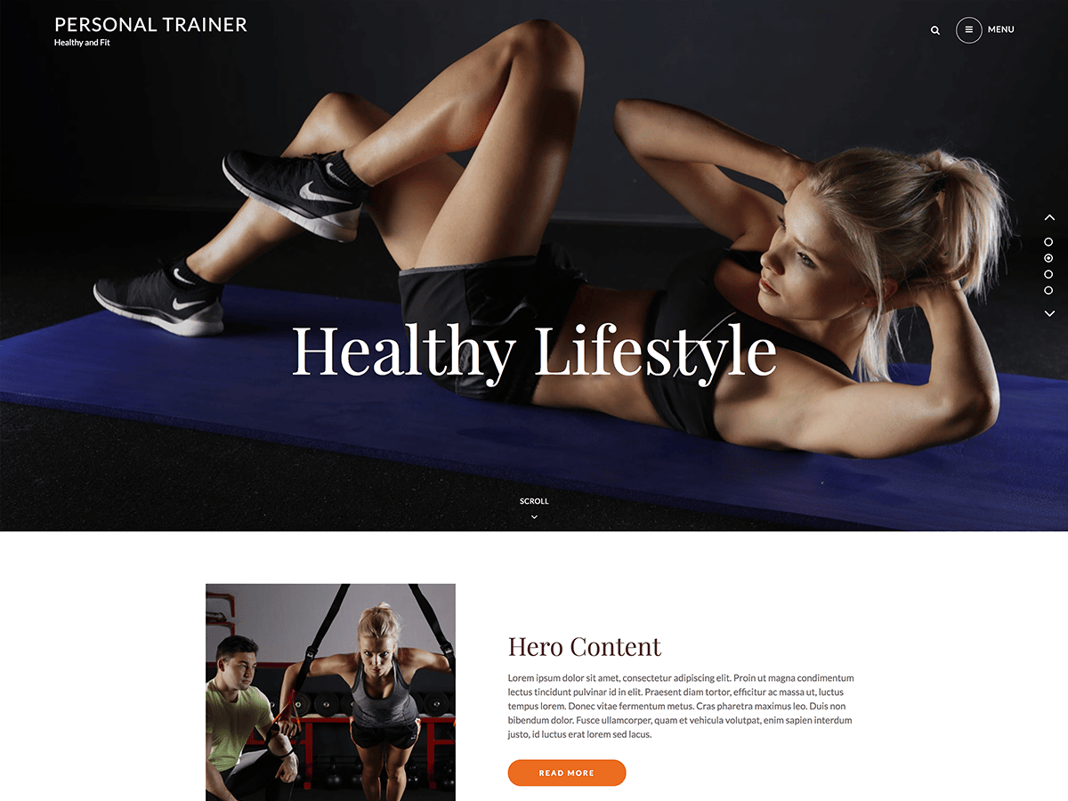 Personal Trainer theme websites examples
