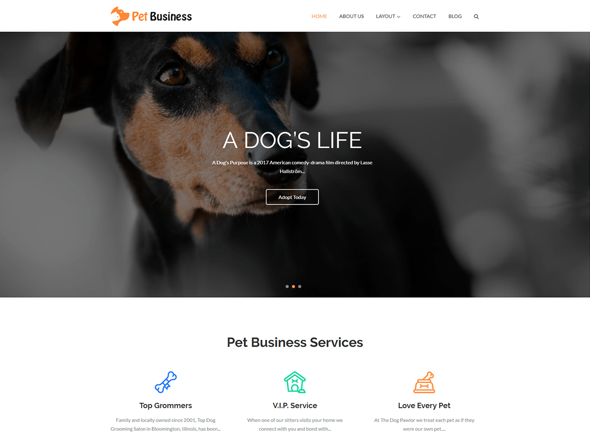 pet-business theme websites examples
