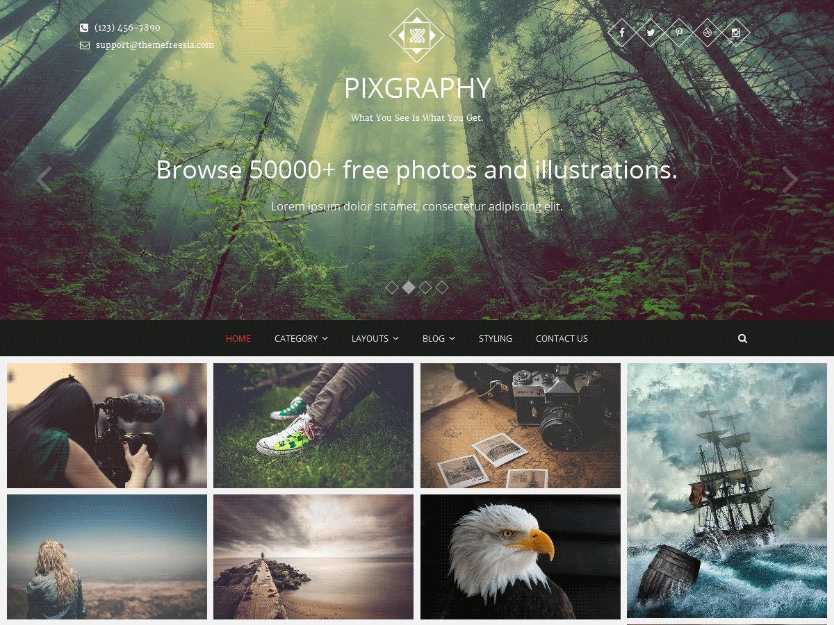 Pixgraphy website example screenshot