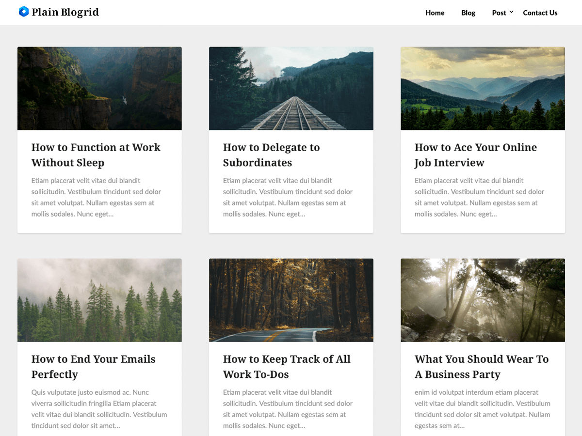 plain-blogrid theme websites examples