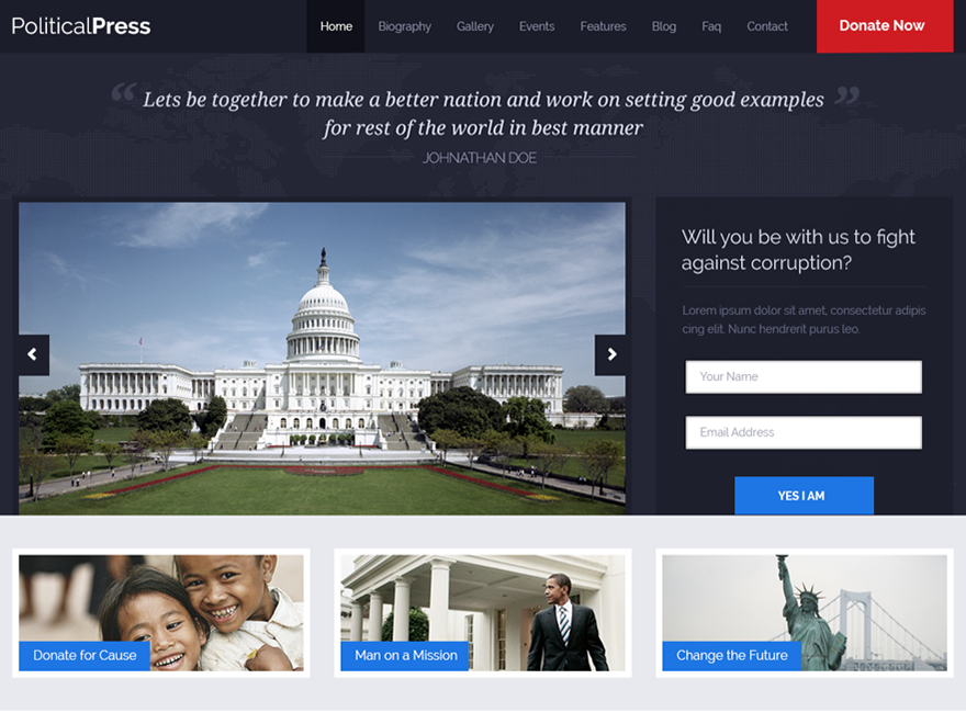 political-press-theme theme websites examples
