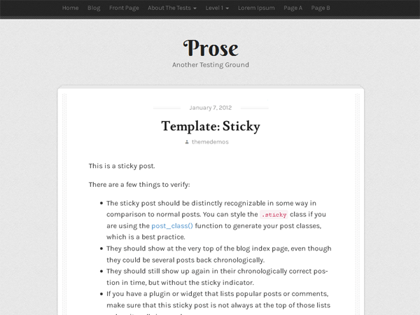 Prose WordPress theme, websites list used Prose theme Prose theme websites examples