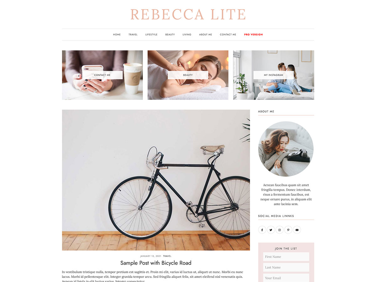 rebeccalite theme websites examples