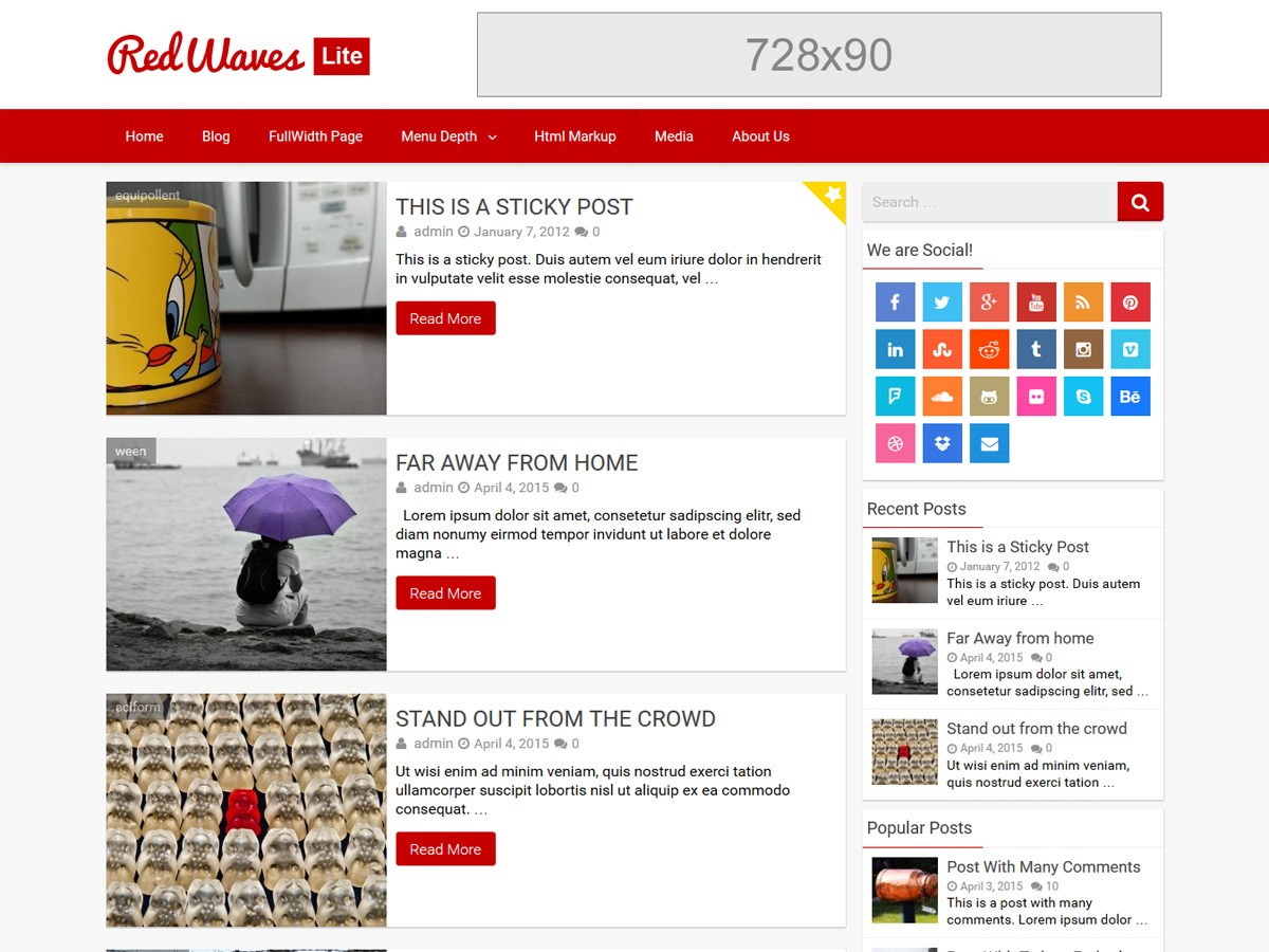 RedWaves Lite website example screenshot