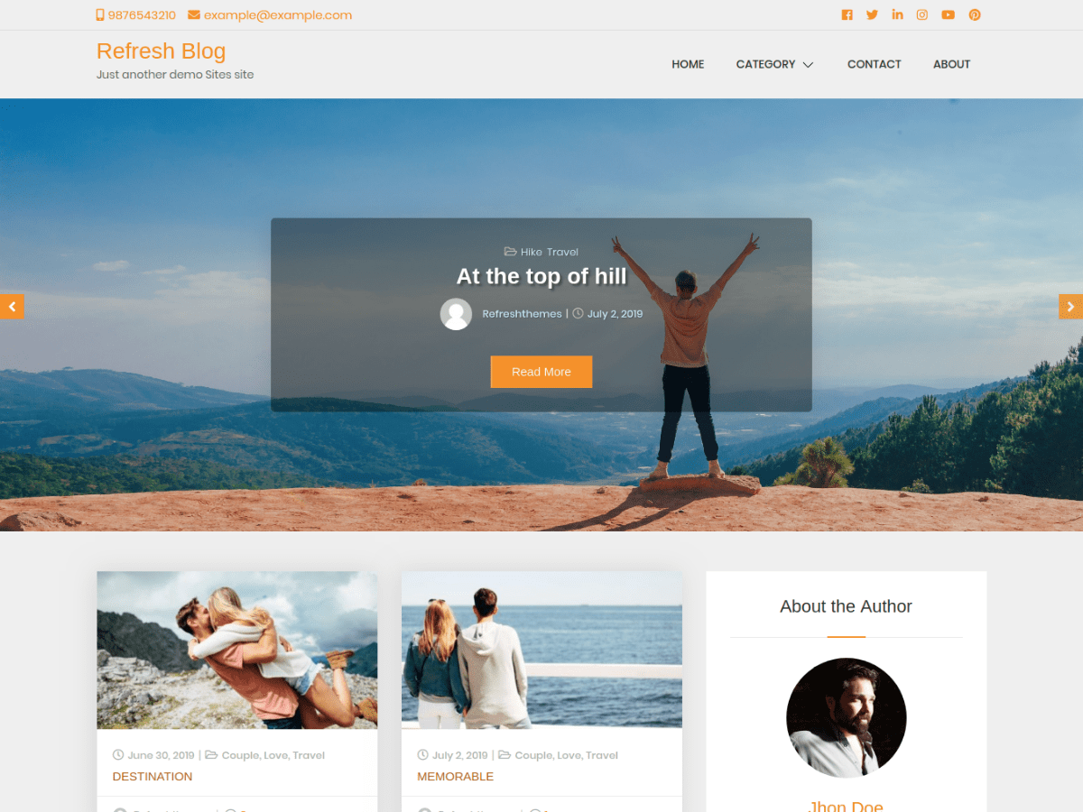refresh-blog theme websites examples