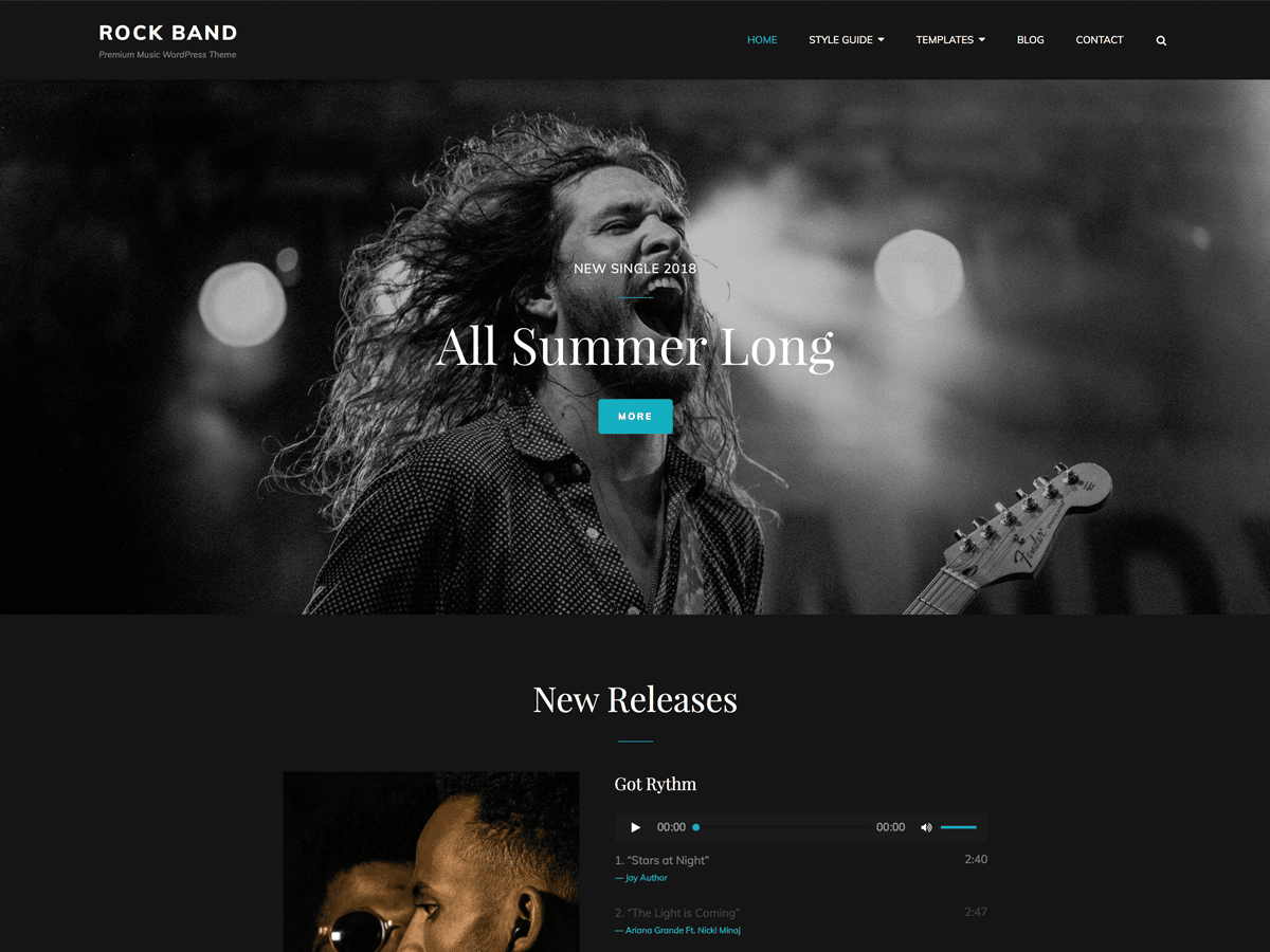rock-band theme websites examples