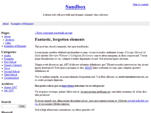 Sandbox website example screenshot