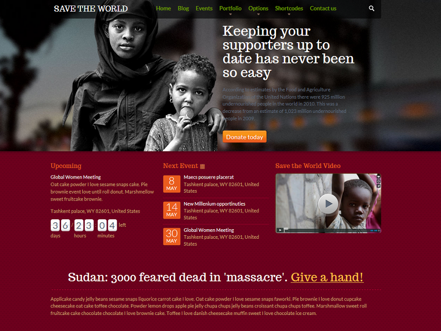 savetheworld theme websites examples