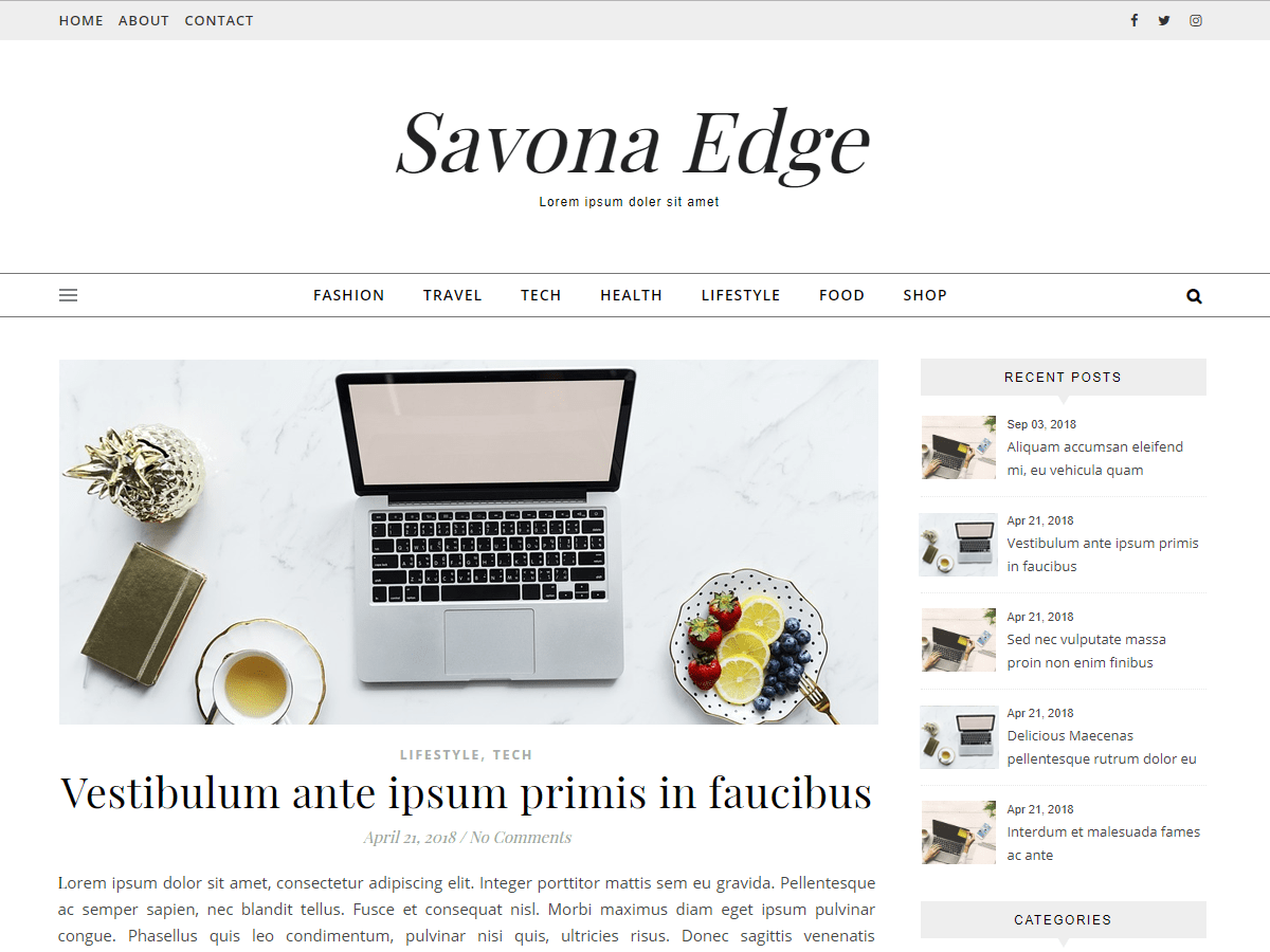 savona-edge theme websites examples