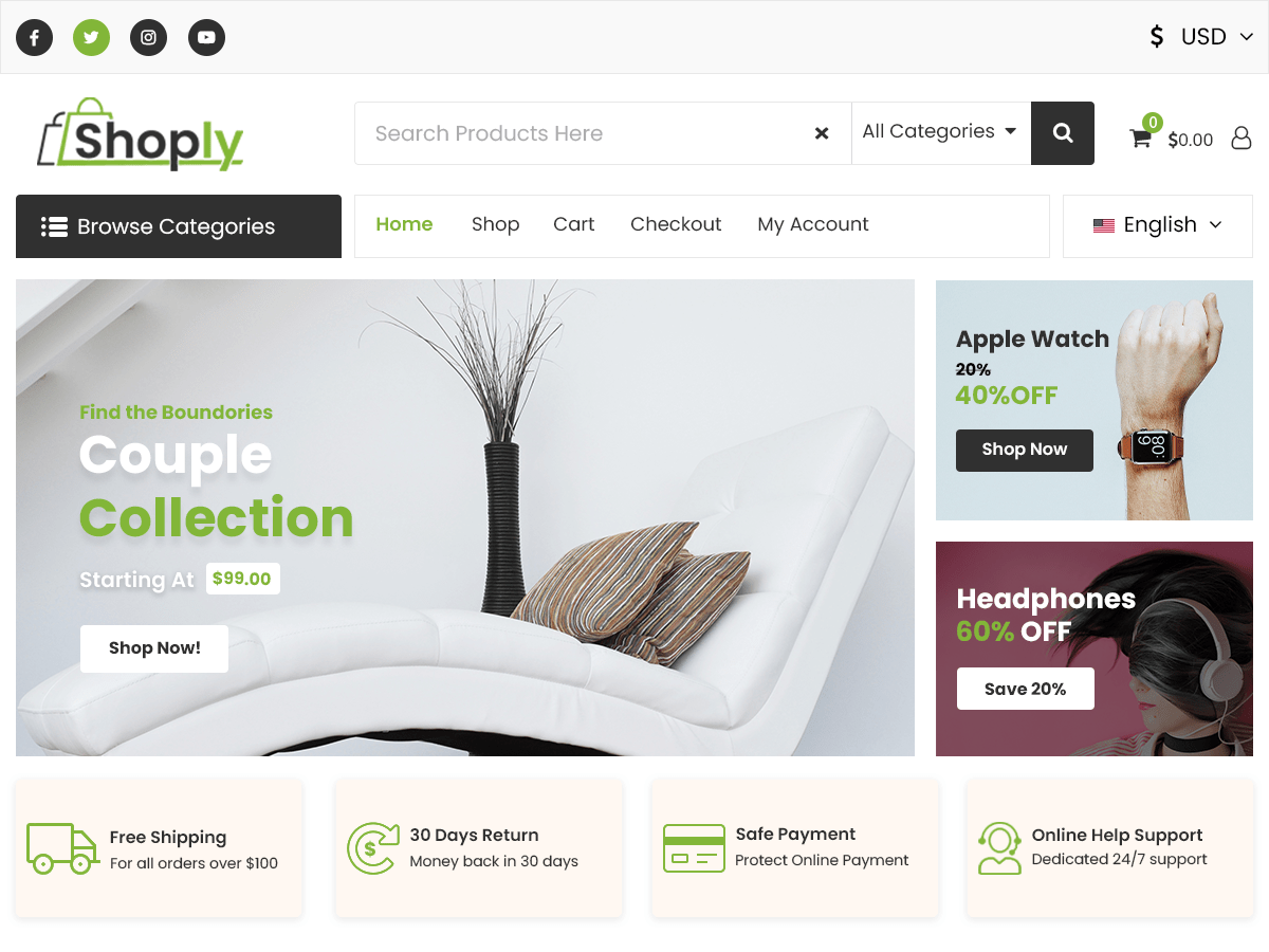 shoply theme websites examples